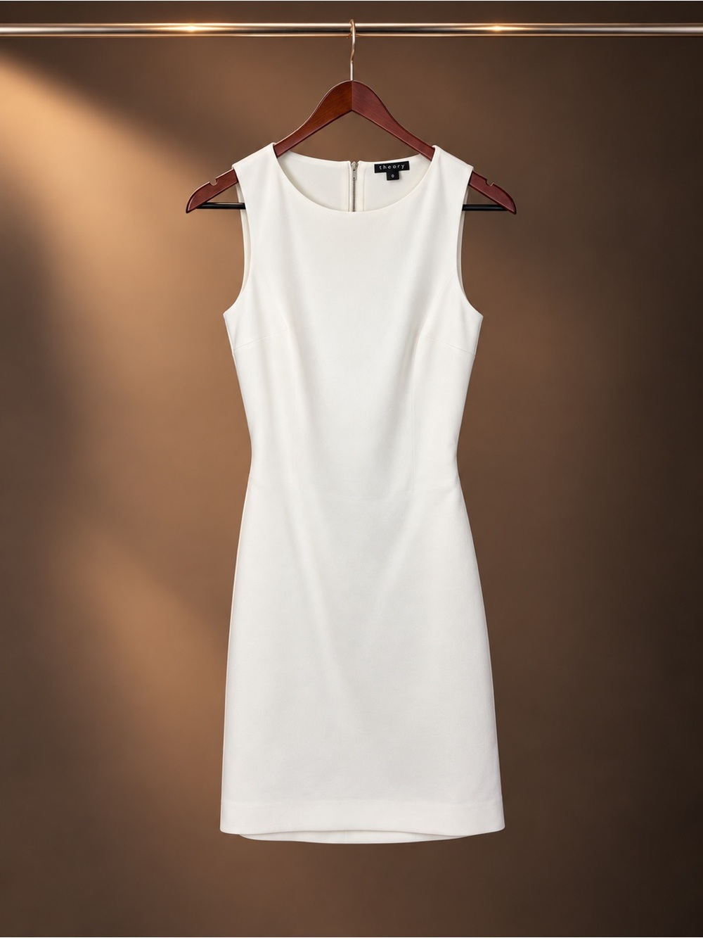 Theory Sleeveless Sheath Dress White Exposed Two-Way Back Zip Size 00